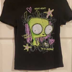 Ripple Junction Black Tee with Green and Purple Graphic